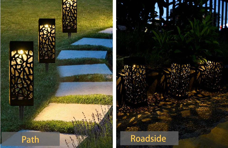 Solar Garden Light Outdoor Solar Hollow Lawn Lamp Decoration Lighting Waterproof For Pathway Yard Park Courtyard Sunpower