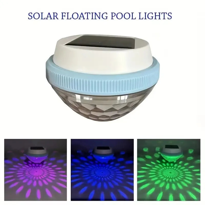 Solar floating pool light, LED automatic lighting at night, automatic charging and turning off lights during the day, colorful d