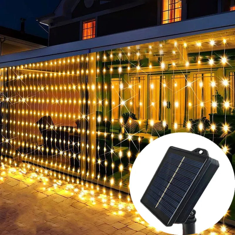 Lights Decoration Solar Curtain Lights Outdoo Fairy Lights String Lights LED Lights Christmas Wedding Party Decor 2025 New Year