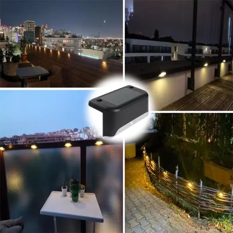Solar Deck Lights Outdoor Waterproof LED Fence Lights Garden Step Lamp for Patio Stairs Railing Pathway Step Solar Lamp
