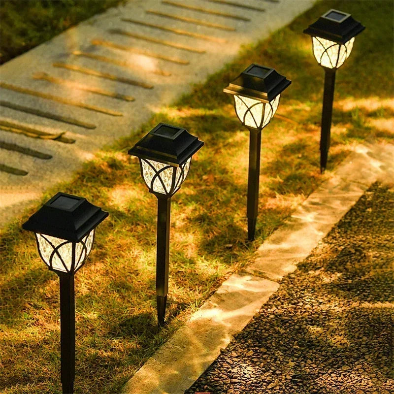 Solar Pathway Lights LED 2pack Outdoor Landscape Path Lamp Waterproof Solar Garden Lights for Yard Garden Walkway Patio Driveway