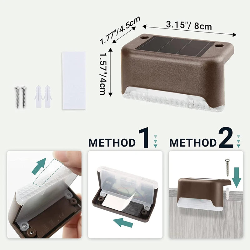 LED Solar Step Lamp Outdoor Path Stair Light Garden LED Lights Waterproof Balcony Light solar lights for garden Step Patio Fence
