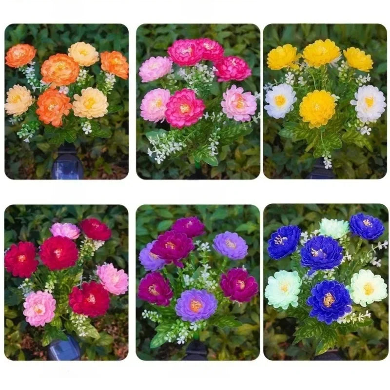 Solar Snow Flower Lights For Outdoor Courtyard Decoration, LED Simulation Flower Lights, Solar Lawn Lights For Garden Lights