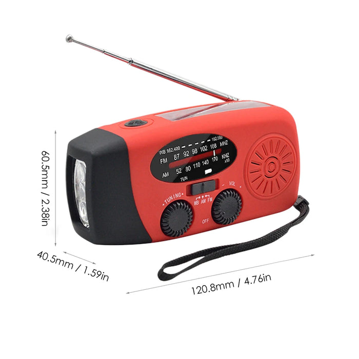 Hand Crank Solar Weather Radio 1200mAh AM/FM/NOAA Emergency Weather Radio Portable Power Bank with Solar Charging Battery 2024