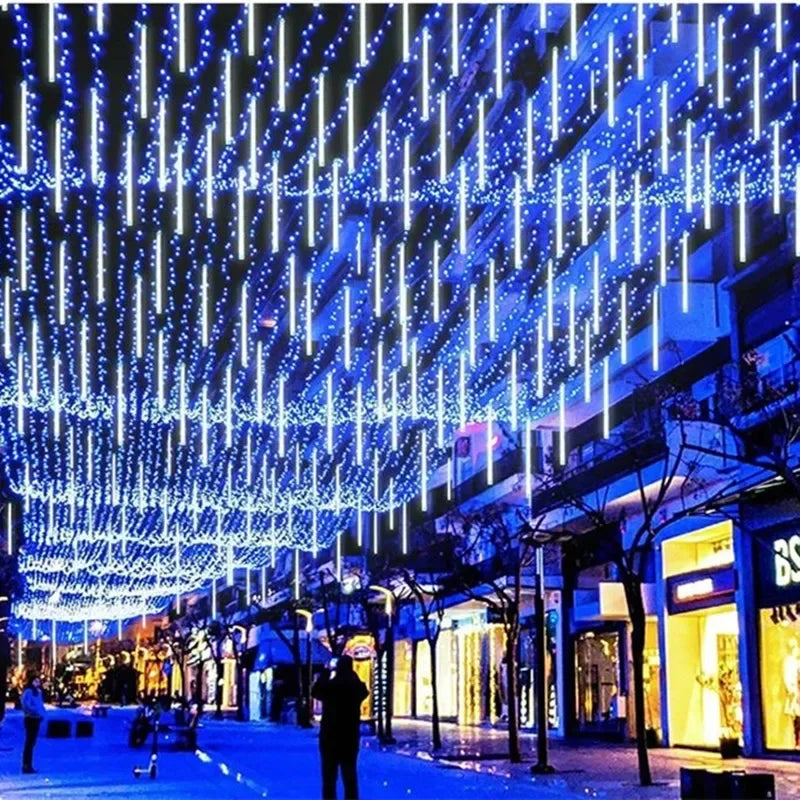 Solar LED String Lights 30CM Meteor Shower Fairy Garland Outdoor Garden Street Lamp Christmas Tree Decorations