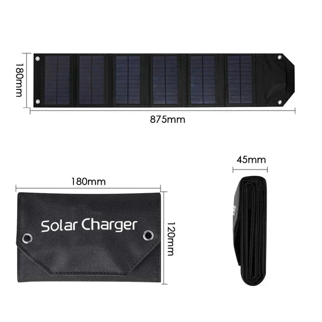 100W 80W 60W Foldable Solar Panel 5V USB Portable Folding Bag Battery Charger for Phone Outdoor Camping Waterproof Power Bank