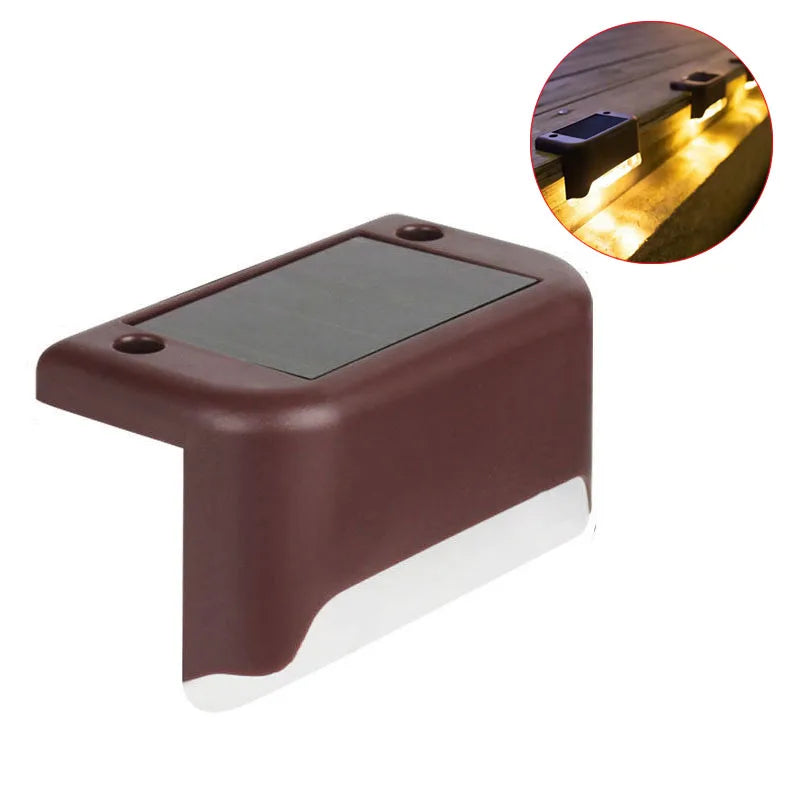LED Solar Step Lamp Path Stair Outdoor Garden Lights Waterproof Balcony Light Decoration for Patio Stair Fence Light
