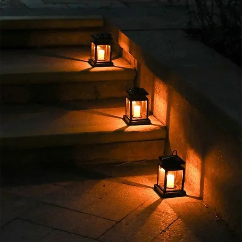 Solar Candle Lantern Lights Waterproof Garden Outdoor Hanging Solar Light For Outdoor Patio Yard Lawn Backyard Front Decor
