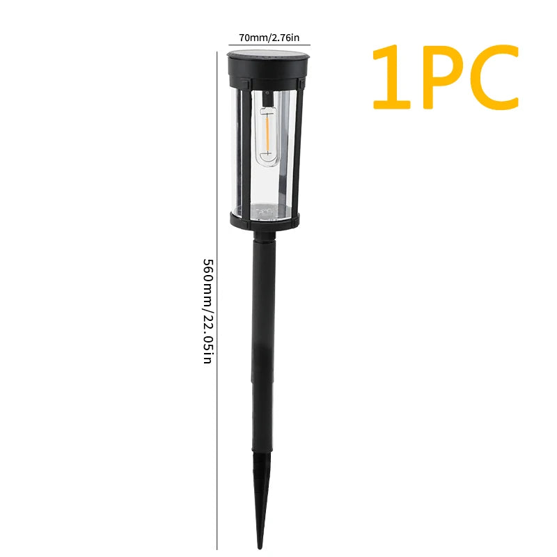 2PCS Solar Pathway Warm Lights Outdoor Waterproof Solar Powered Garden for Walkway Yard Backyard Landscape Lighting Decorative