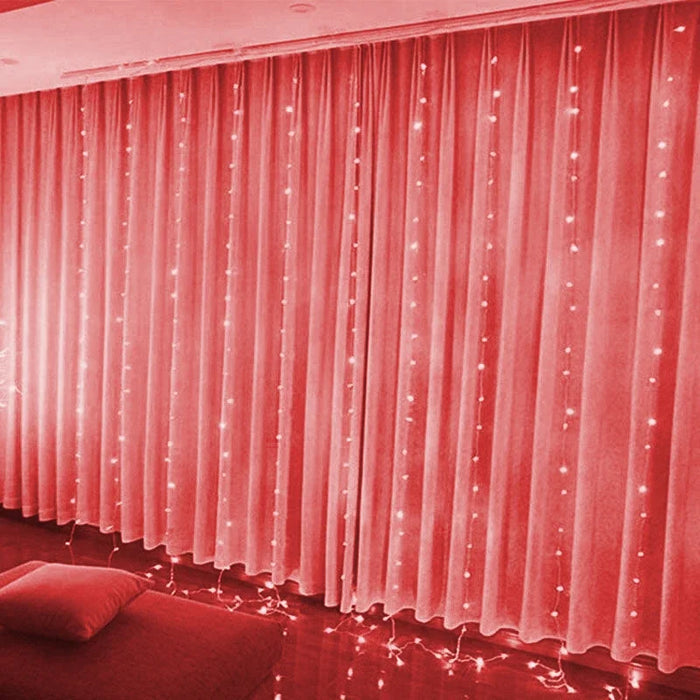 6M/3M LED Curtain Fairy Lights,8 Lighting Modes,Outdoor/Indoor Decoration for Christmas Wedding Party,Garden,Living Room,Bedroom