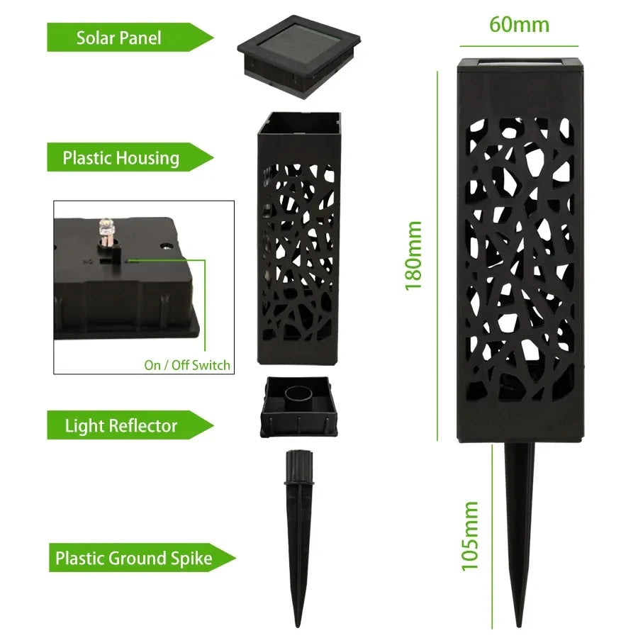 6 Pcs Outdoor Solar Landscape Lawn Light Waterproof Outdoor Lights, Solar Garden Lights Solar Yard Lights For Pathway Patio Yard