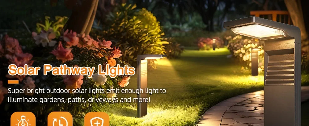 Solar Lawn Lamps Outdoor Garden Lamps Durable Plastic Pathway Lights Ideal for Driveway Lawn Patio Sidewalk Outdoor Lighting