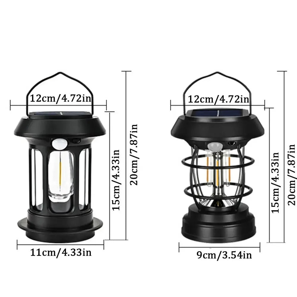 Solar Camping Lighting LED Light Portable Retro Camping Lantern Waterproof Outdoor Garden Lawn Path Lighting Decorative Light