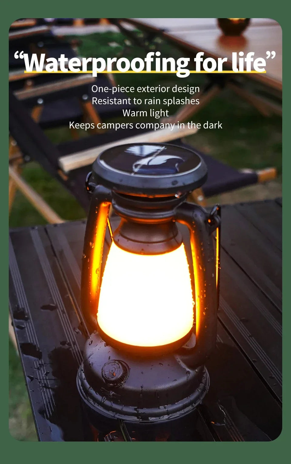 USB Rechargeable/Solar Charging Camping Light Portable Camping Lanterns 3 Lighting Modes Dimming Outdoor Hanging Tent Light