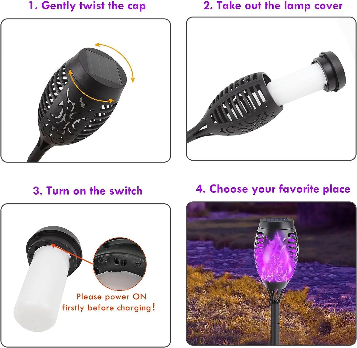 Solar Torch Flame Lights for Halloween and Ghost Festival Solar Light Outdoors