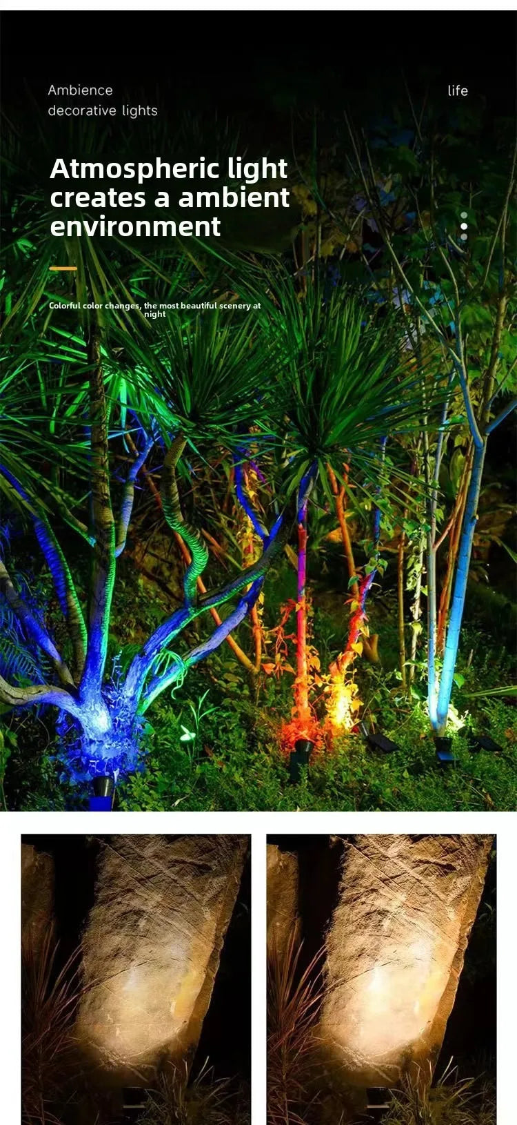 1/2 Packs Solar Lights Solar Spotlight Waterproof Solar Wall Light Solar Garden Light Solar Lamp Outdoor Spotlight