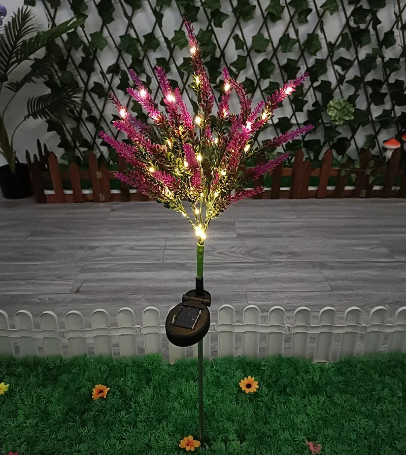 Solar Garden Lights Wild Flower Chrysanthemum Stake Lawn Lamp Waterproof Garden Butterfly Lamps Yard Art for Home Decoration