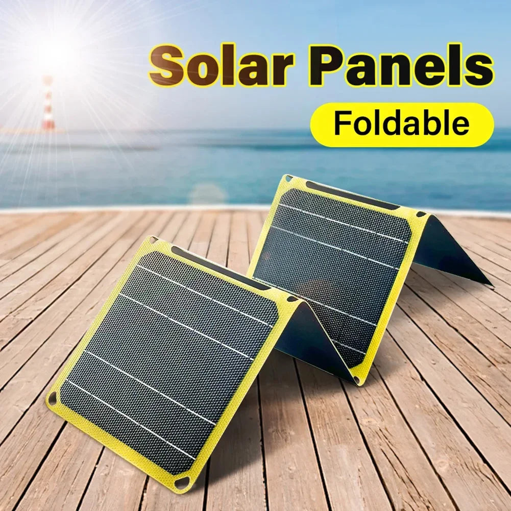 30W/40W 5V Portable Cell Phone Charge Panels PD 20W QC 3.0 5V 9V 12V Foldable Mobile Power Bank Charger for USB A C Power Bank