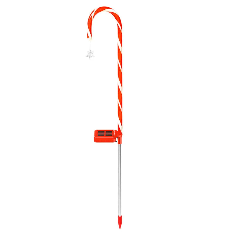 Solar Christmas Decorative Light LED Garden Festival Red Walking Candy Cane Stick Light Outdoor Waterproof Lawn Lamp