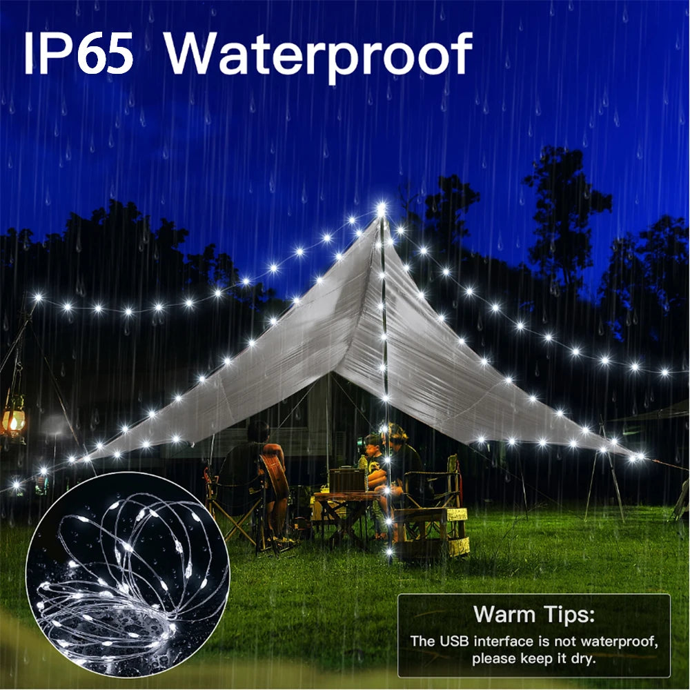 Solar Christmas String Lights Outdoor Waterproof 400LED Fairy Light for Outside Yard Tree Patio Garden Wedding Christmas Decor