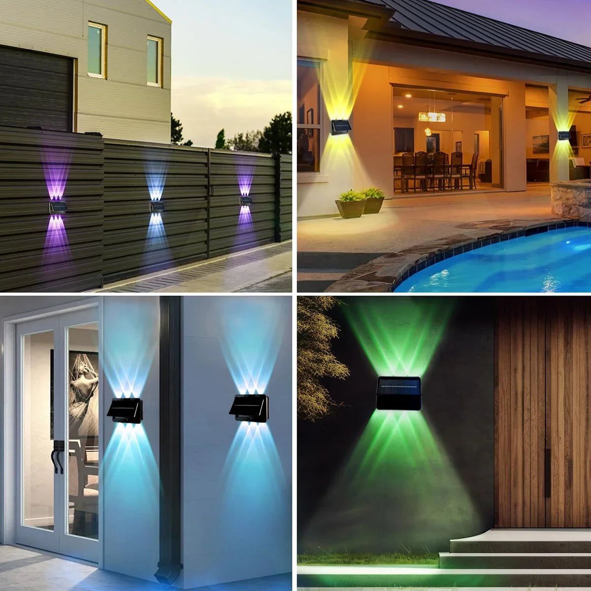 Solar Fence Lights IP54 Fence Solar Light Outdoor Fence Light for Outside Backyard/Railing/Step/Patio/Stair Railings and Wall