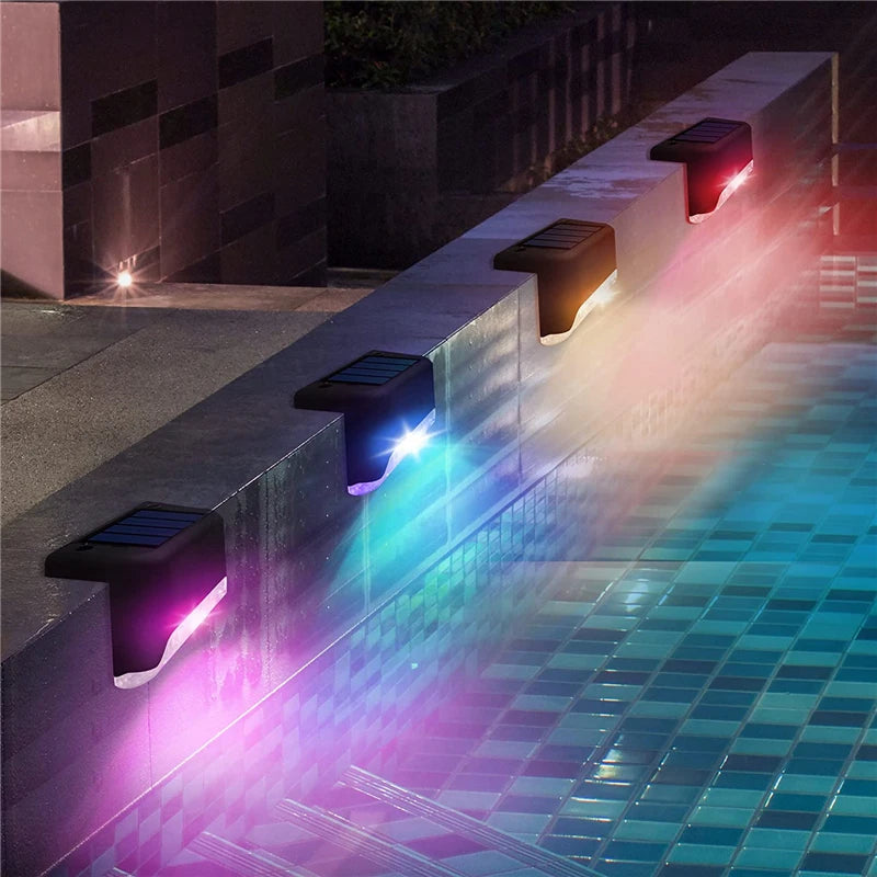 24PCS IP65 Waterproof Solar Garden Light Outdoor LED Solar Power Deck Lamps for Railing Stairs Step Fence Yard Patio Pathway