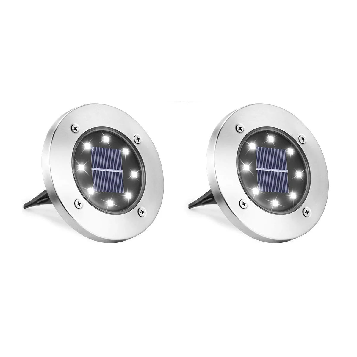 2-16 Pack Solar Ground Lights Outdoor 8 LED Waterproof Garden In-ground Pathway Landscape Lighting for Lawn Deck Patio Walkway
