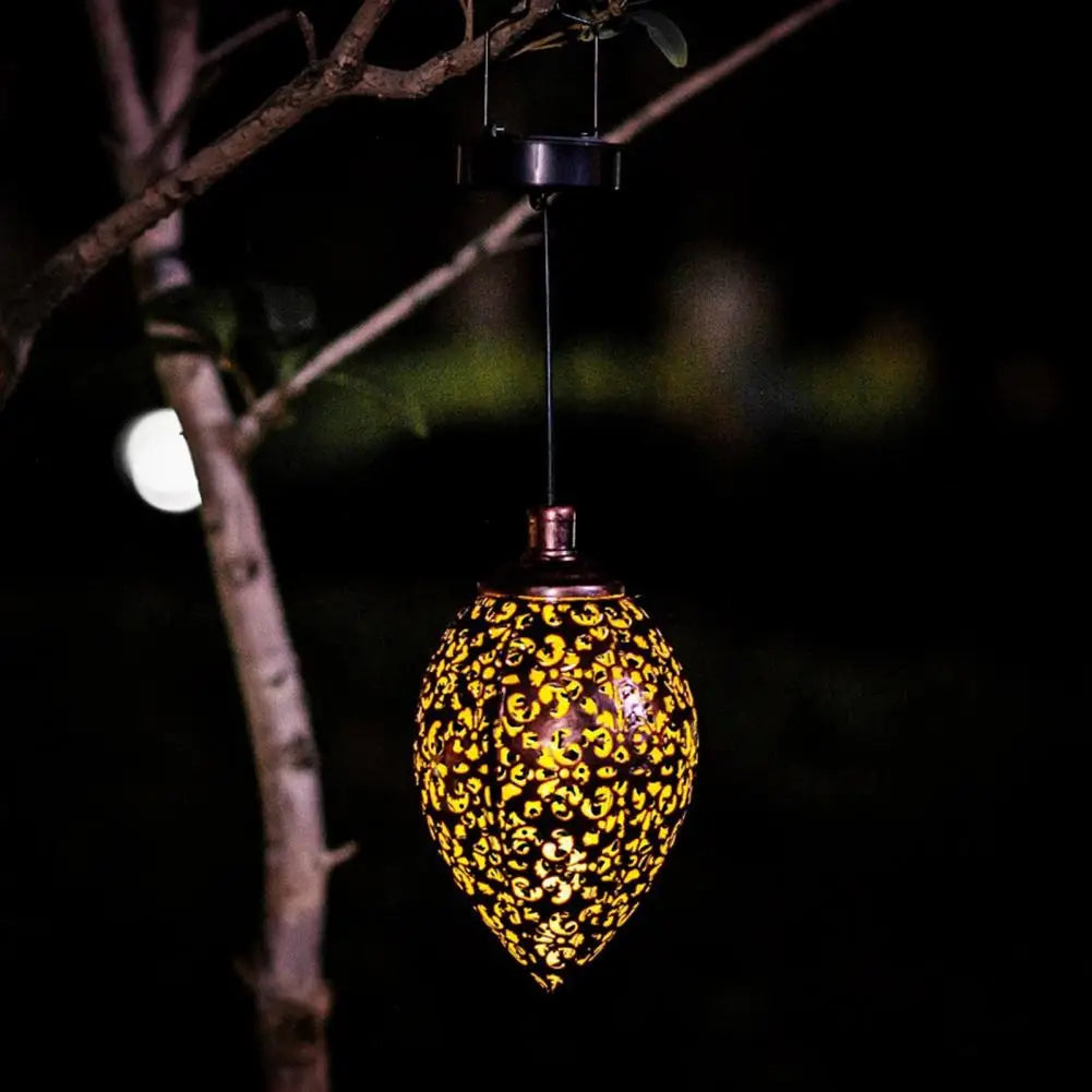 Water Drop Shaped Garden Lantern Lightweight Energy Saving Beautiful Solar Powered Decorative Projection Light Lamp
