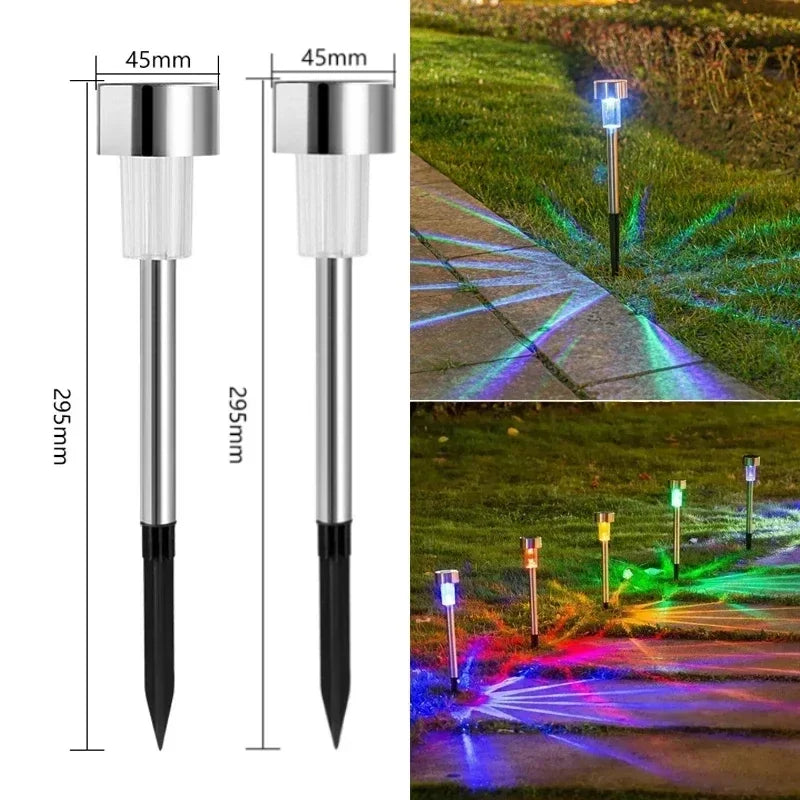 Solar Pathway Lights Outdoor Waterproof Bright Monocrystalline Silicon Garden Decora Light LED Landscape Lamp for Yard Fenced