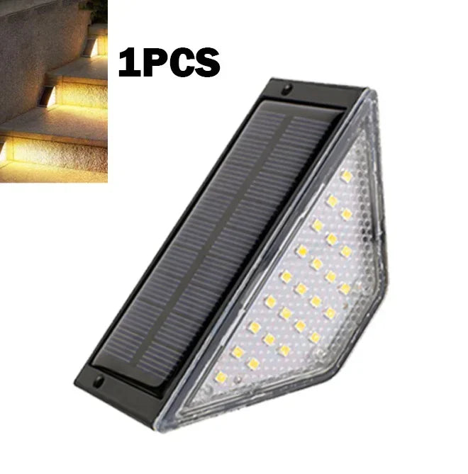 1/2/4pcs LED Solar Stair Light 3000K Waterproof Outdoor Garden Passage Courtyard Terrace Guardrail Step Light Landscape Light
