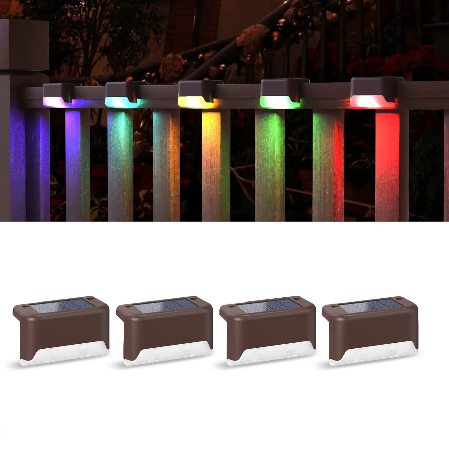 Solar Step Deck Fence Lights Outdoor Waterproof Led Path Light for Patio Stairs Garden Pathway Step Fences Outside Solar Lamp
