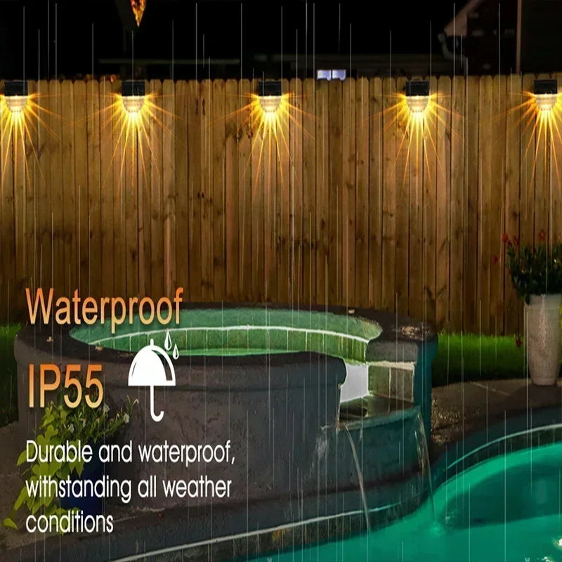 Solar Deck Lights Fence Lights Outdoor Step Lights Waterproof Solar Lights for Railing Stairs Step Fence Yard Patio and Pathway
