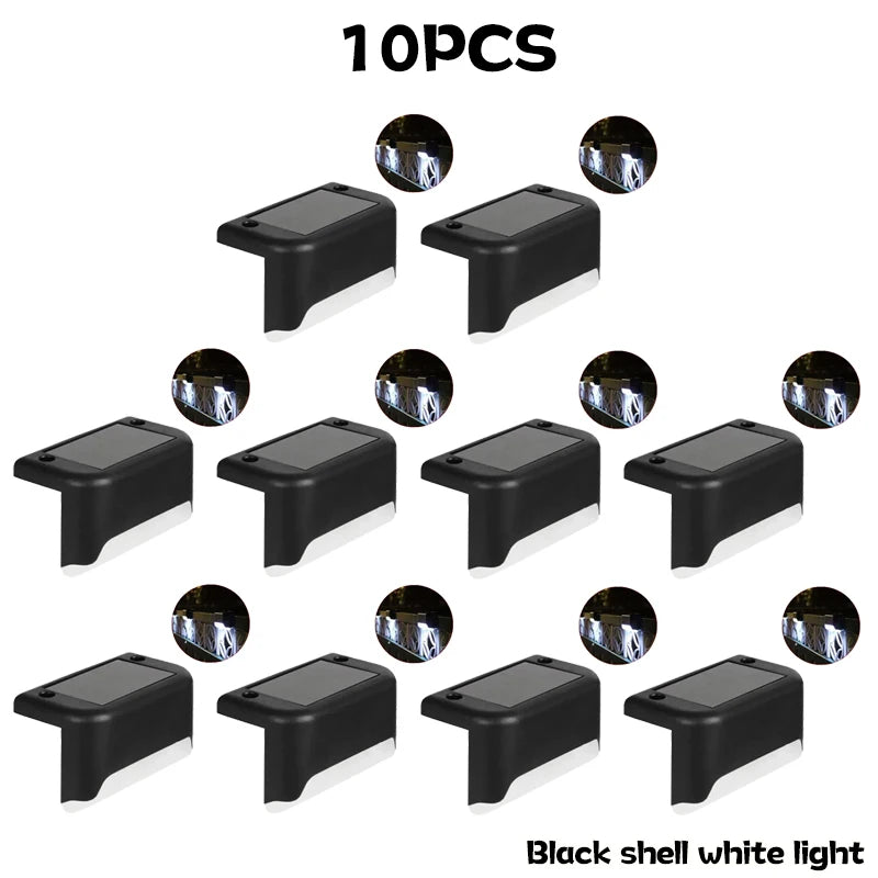 1-10PCS Solar Deck Lights Outdoor Step Lights Waterproof Led Solar Lights for Railing Stairs Step Fence Yard Patio and Pathway
