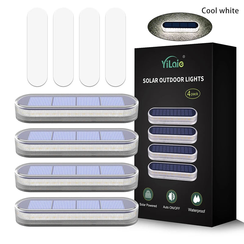 Solar Deck Lights IP68 Waterproof Outdoor Auto On/Off Lighting for Steps Docks Driveways Patios Fences - Solar Powered Lighting