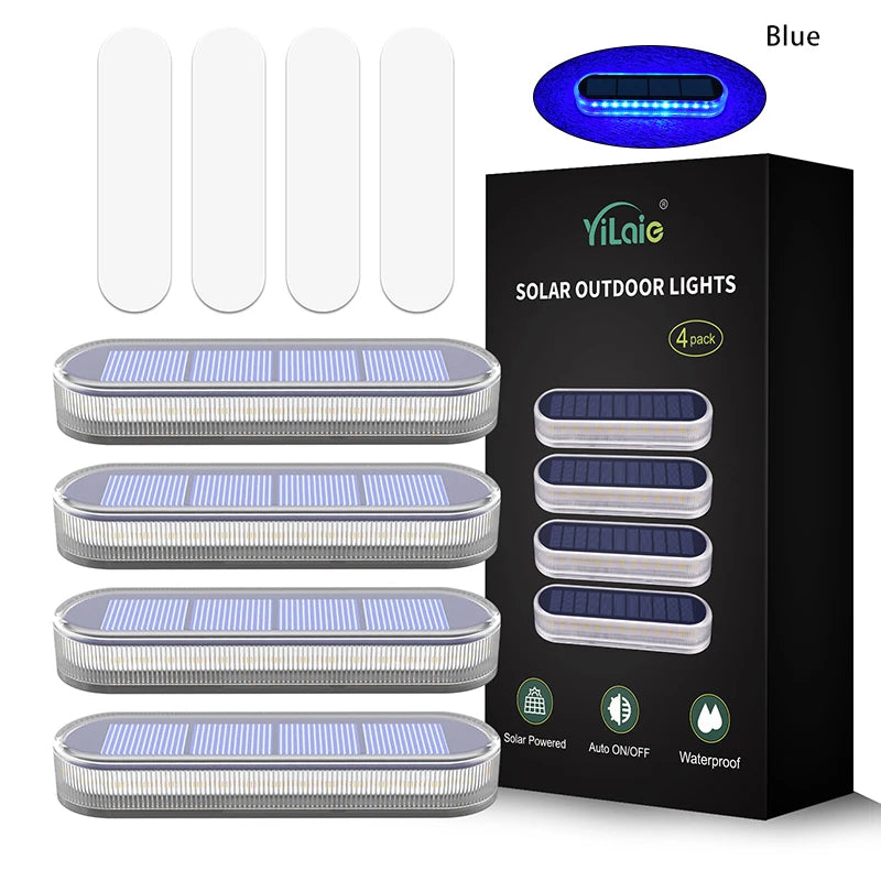 Solar Deck Lights IP68 Waterproof Outdoor Auto On/Off Lighting for Steps Docks Driveways Patios Fences - Solar Powered Lighting