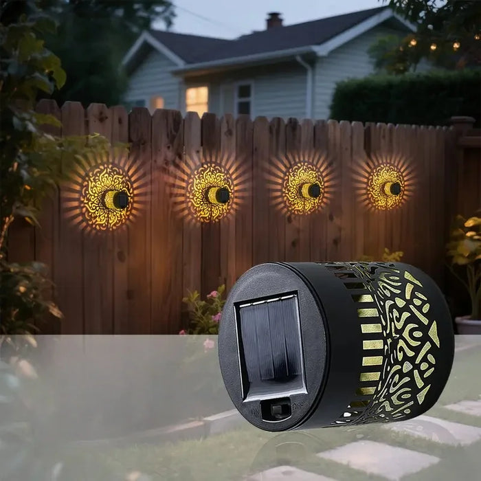 Solar Outdoor Wall Lights, Sunflower Cut-out Designs, Garden Landscape Lighting with Easy Installation, Outside Solar Lights