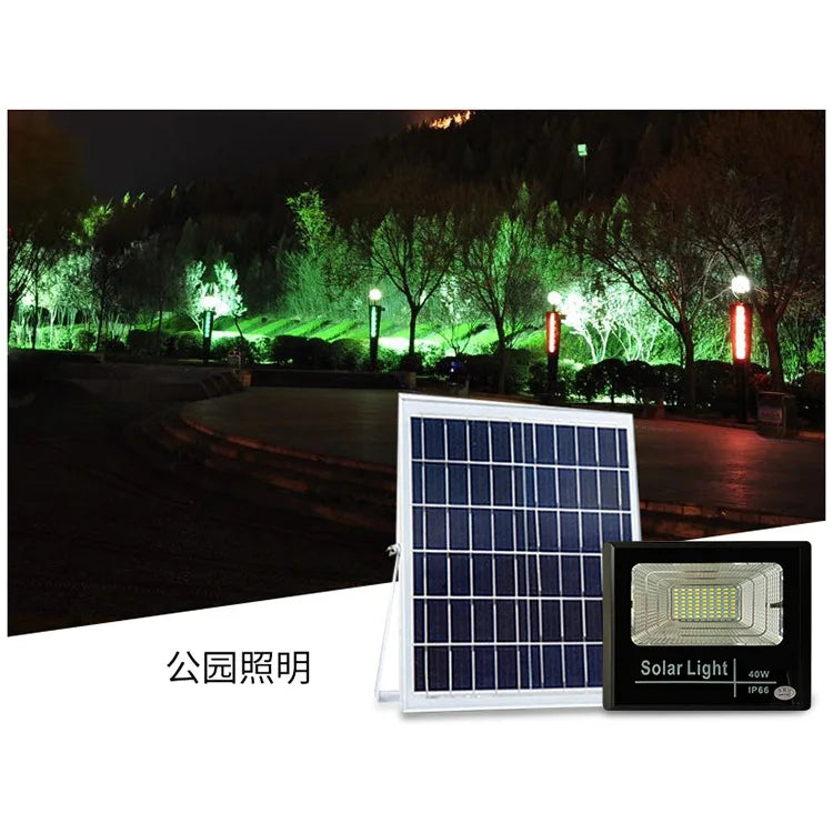 Solar Flood Lights with Remote Control, IP67 Waterproof Adjustable Spotlight for Villa & Street Lighting