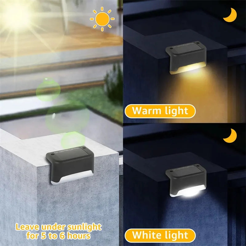 4/8/12pcs LED Solar Step Lamp Outdoor Garden Lights Solar Stair Light Waterproof Fence Lamp Decoration for Patio Path Deck Stair