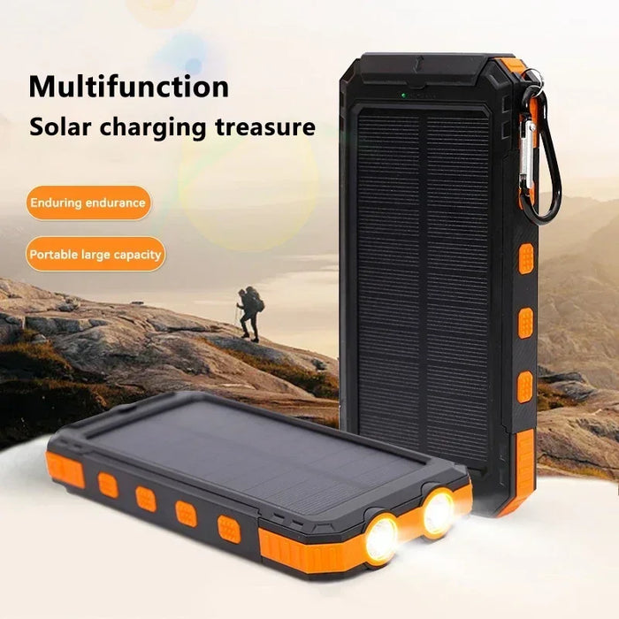 200000mAh Solar Power Bank Fast Charging Outdoor Large Capacity External Battery PowerBank Flashlight For iPhone Huawei Xiaomi
