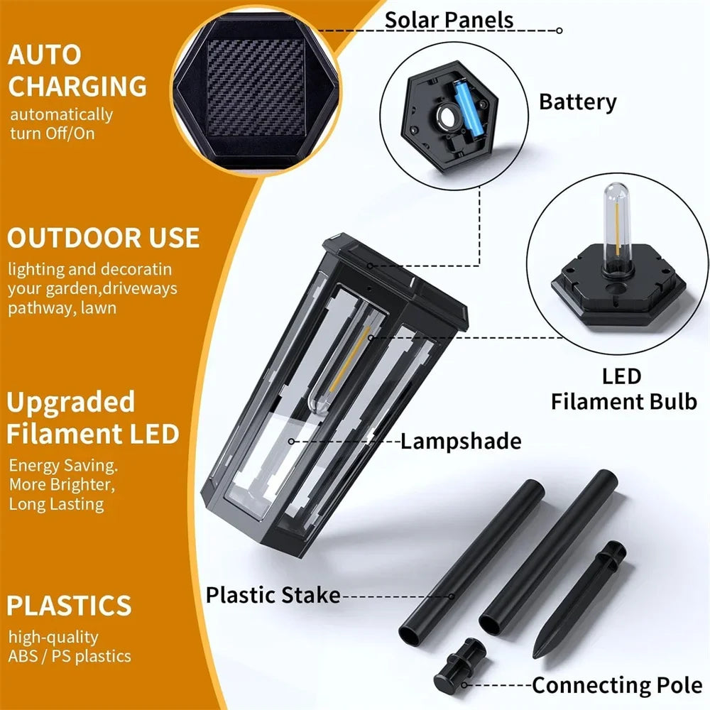 1/4/6 Pack Solar Pathway Lights Outdoor Solar Lights IP65 Waterproof Garden Lights Solar Lamp Outdoor Landscape Lamps for Lawn