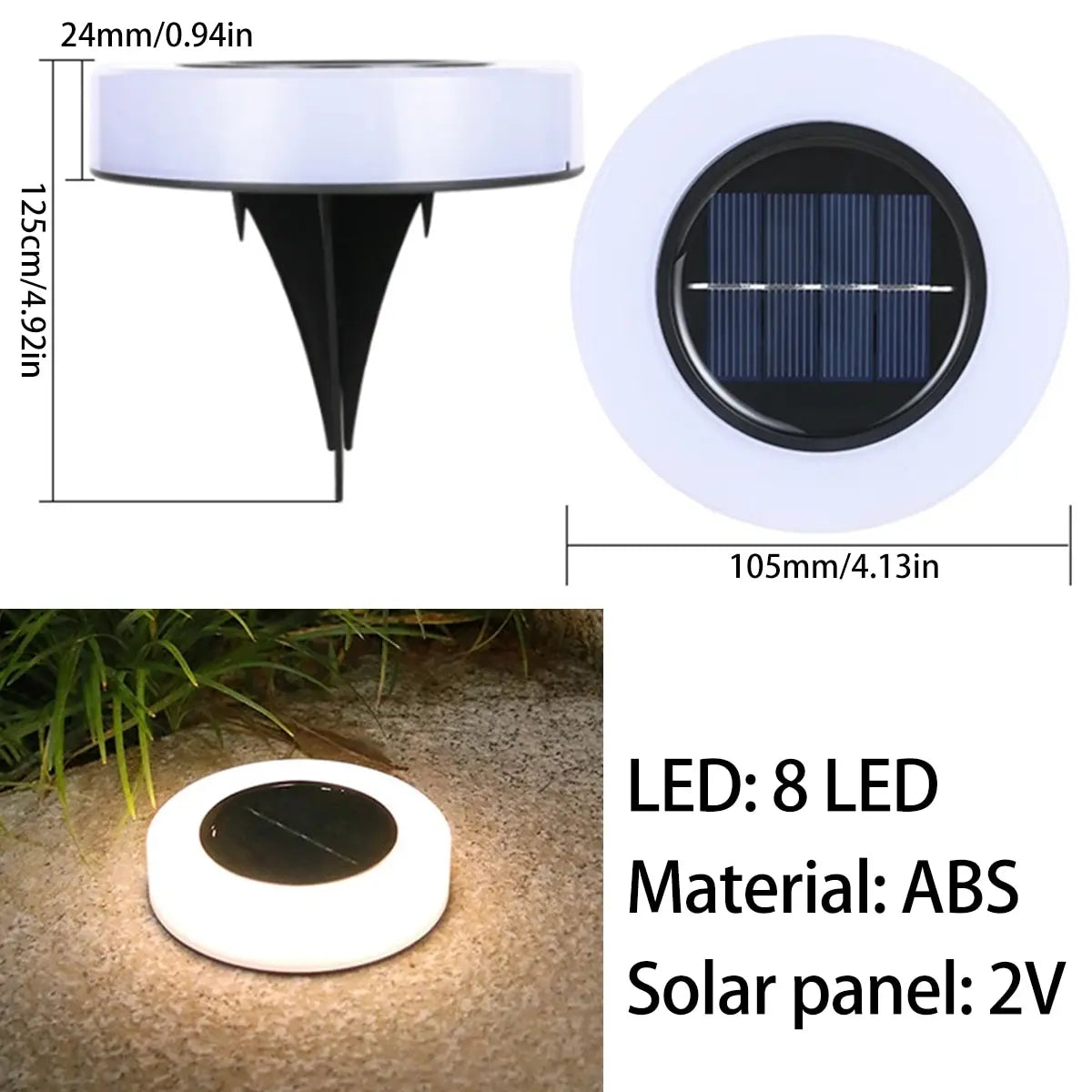 Solar Garden Lights Outdoor LED Solar Ground Lights Waterproof Landscape PathWay Floor Under Spot Lamp Decoration Lighting