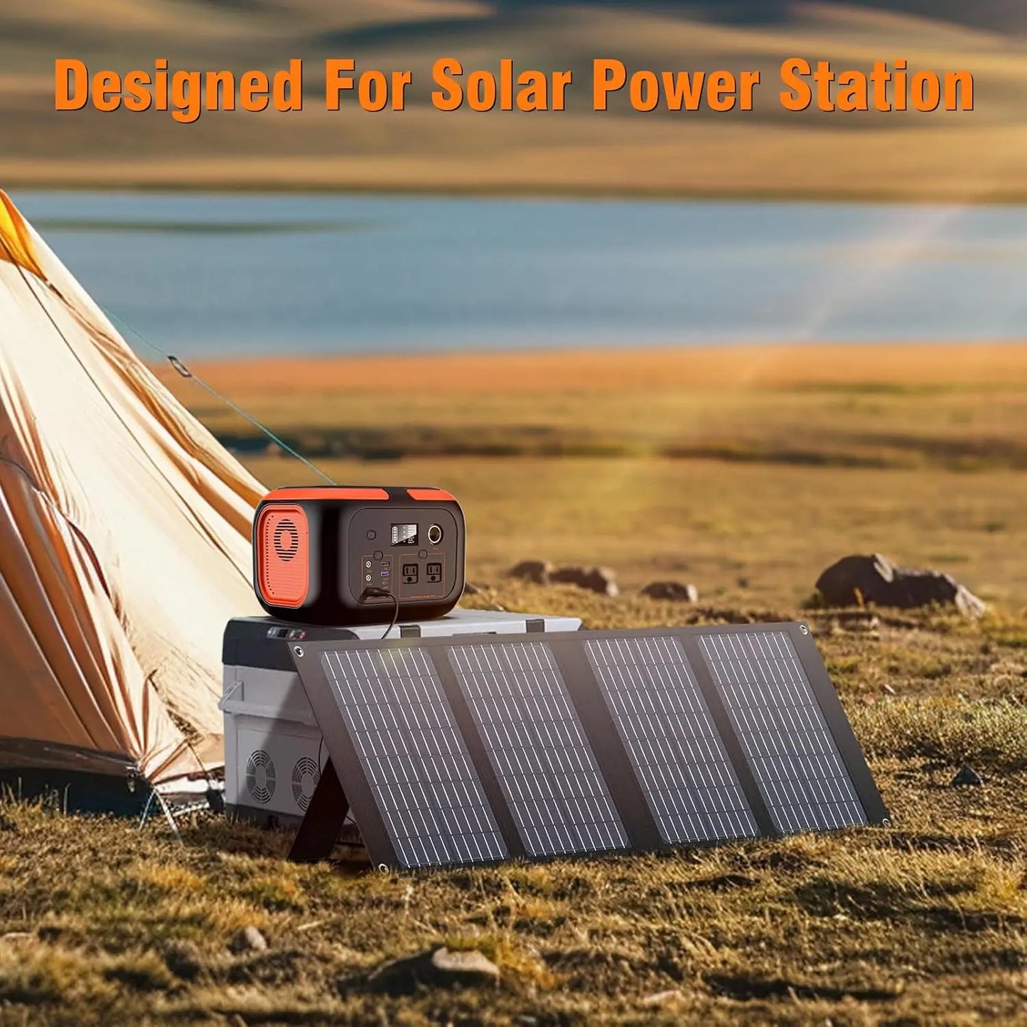 40W Foldable Solar Panel USB QC3.0 USB-C Output Portable Waterproof Battery Charger for Power Staiton Outdoor Camping Hiking