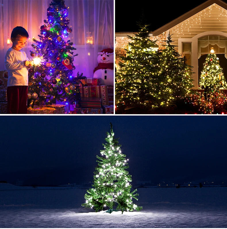 100M/50M/30M/20M/10M Outdoor Solar LED Light String Xmas Holiday Party Festoon Street Yard Wedding Garland Ambinet Decoration