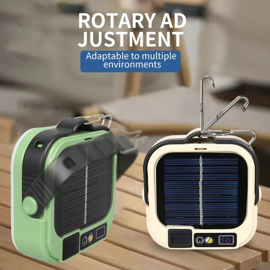 Solar Camping Lamp with Magnet & AdjustableBracket,5 Modes Outdoor Waterproof Lantern for Tent, Hiking, & Emergency Lighting
