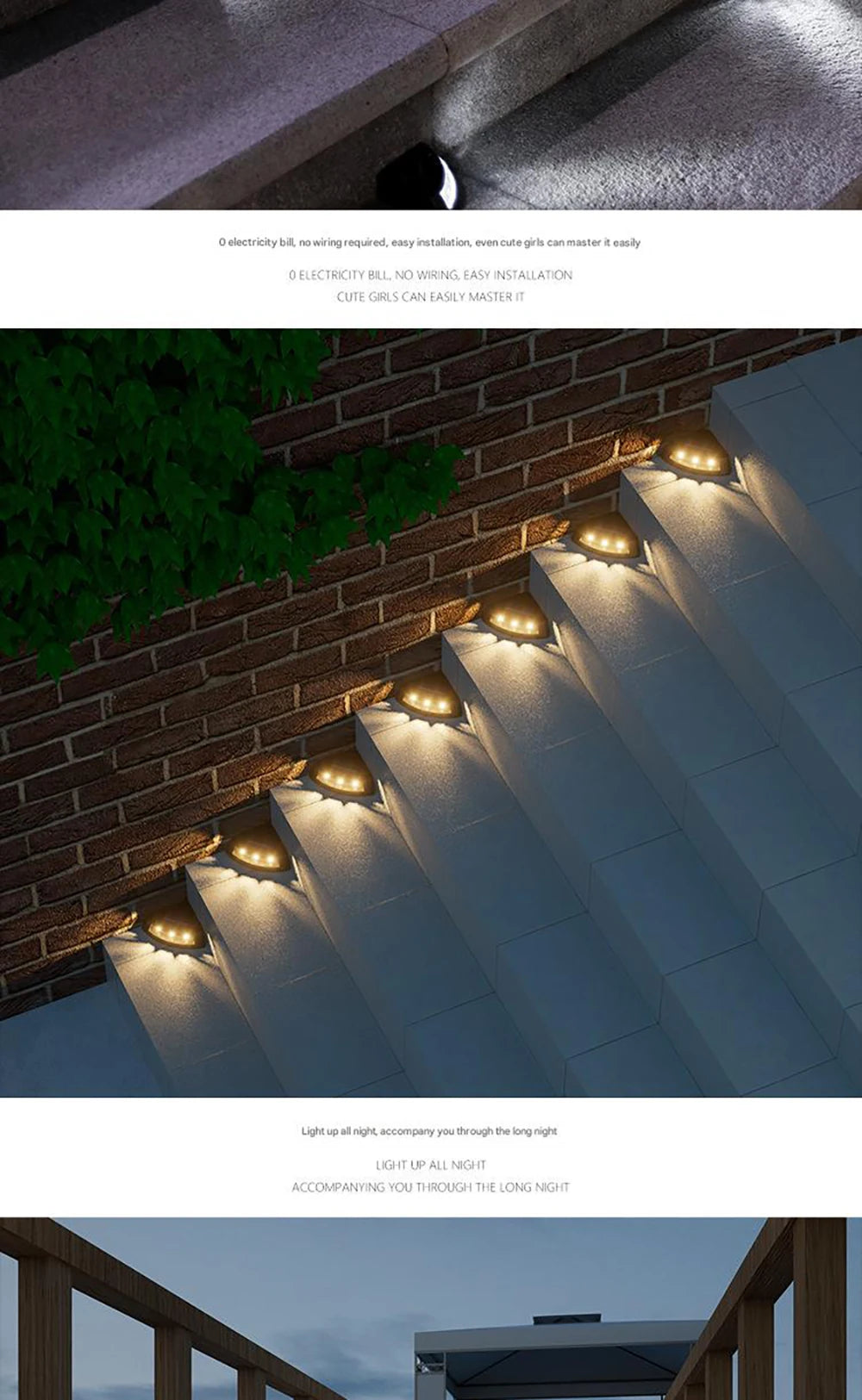 4pcs Solar Step Lights Outdoor Garden Courtyard Decor Warm/ White LED Pathway Lighting Sun Lamp for Walkways Staircases Garden