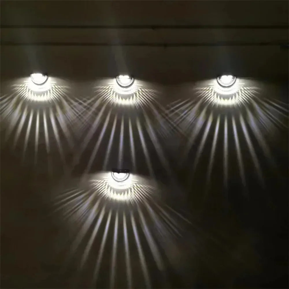 2/4pcs Solar Wall Lamps Outdoor Waterproof Courtyard Garden Decoration Porch Yard Energy-saving Street Lights Christmas Decor