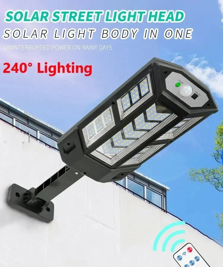 Powerful Solar LED Street Lights 3 Modes with Motion Sensor Super Bright Wall Lamp Outdoor Garden Yard Solar Power Light