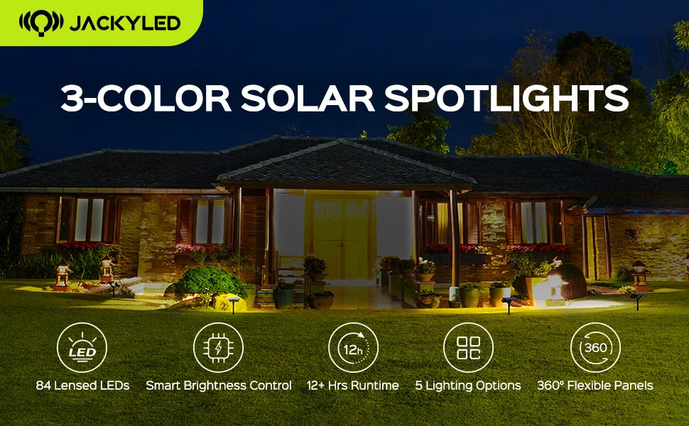 84-LED Solar Spotlight 5 Lighting Modes 360° Adjustable IP65 Waterproof Super Bright Night Solar Spotlight Suitable for patio