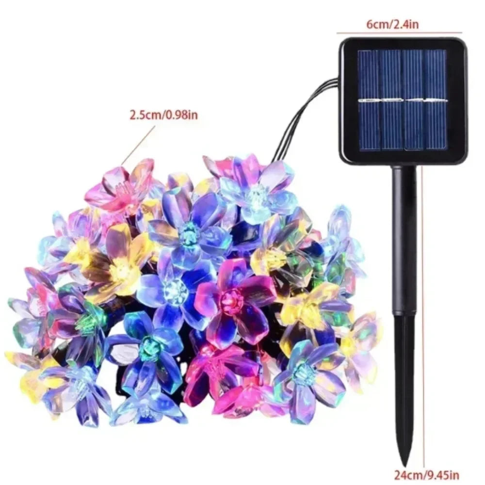 Solar Flower Lights Outdoor Solar String Lights for Garden, Patio, Fence & Christmas Decor 