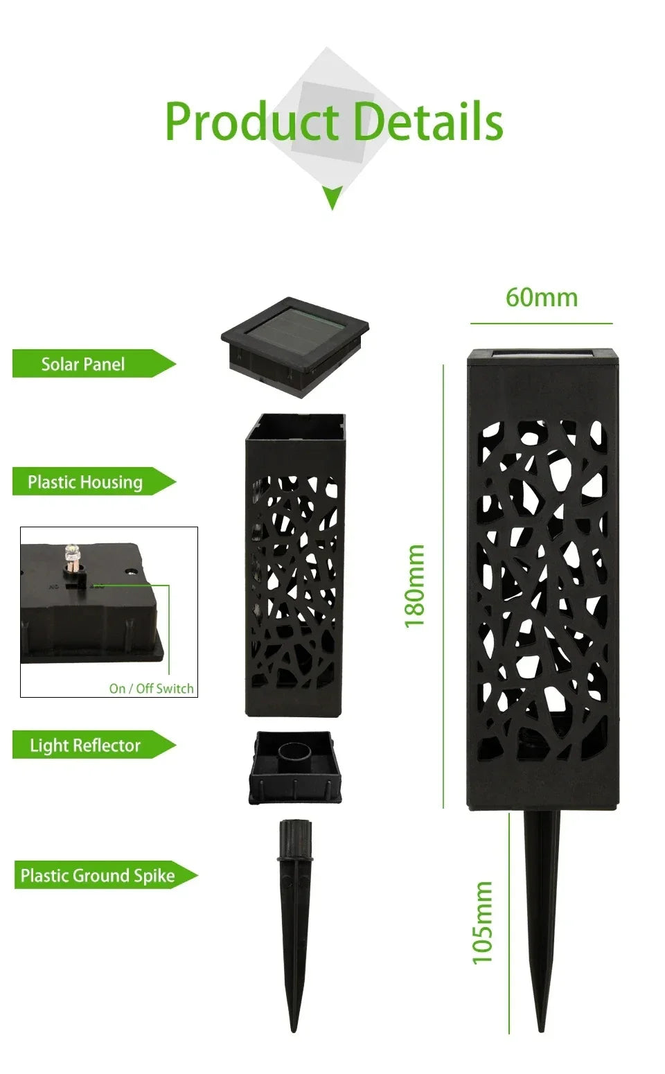 Outdoor Solar LED Solar Lawn Lights Waterproof Garden Decoration Lamp Yard Landscape Patio Pathway Retro Buried Path Light